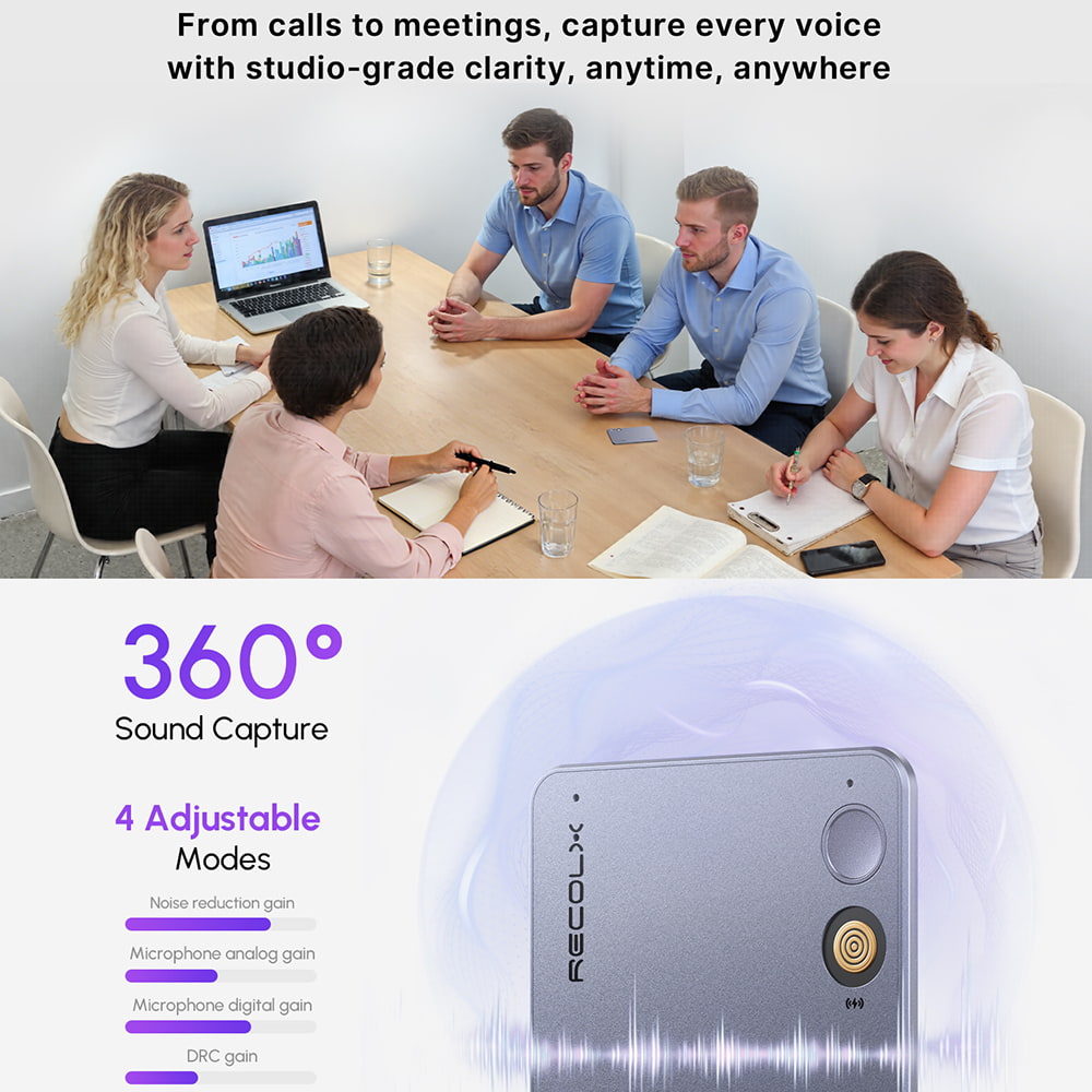 Recolx Tap™ Pro AI Voice Recorder