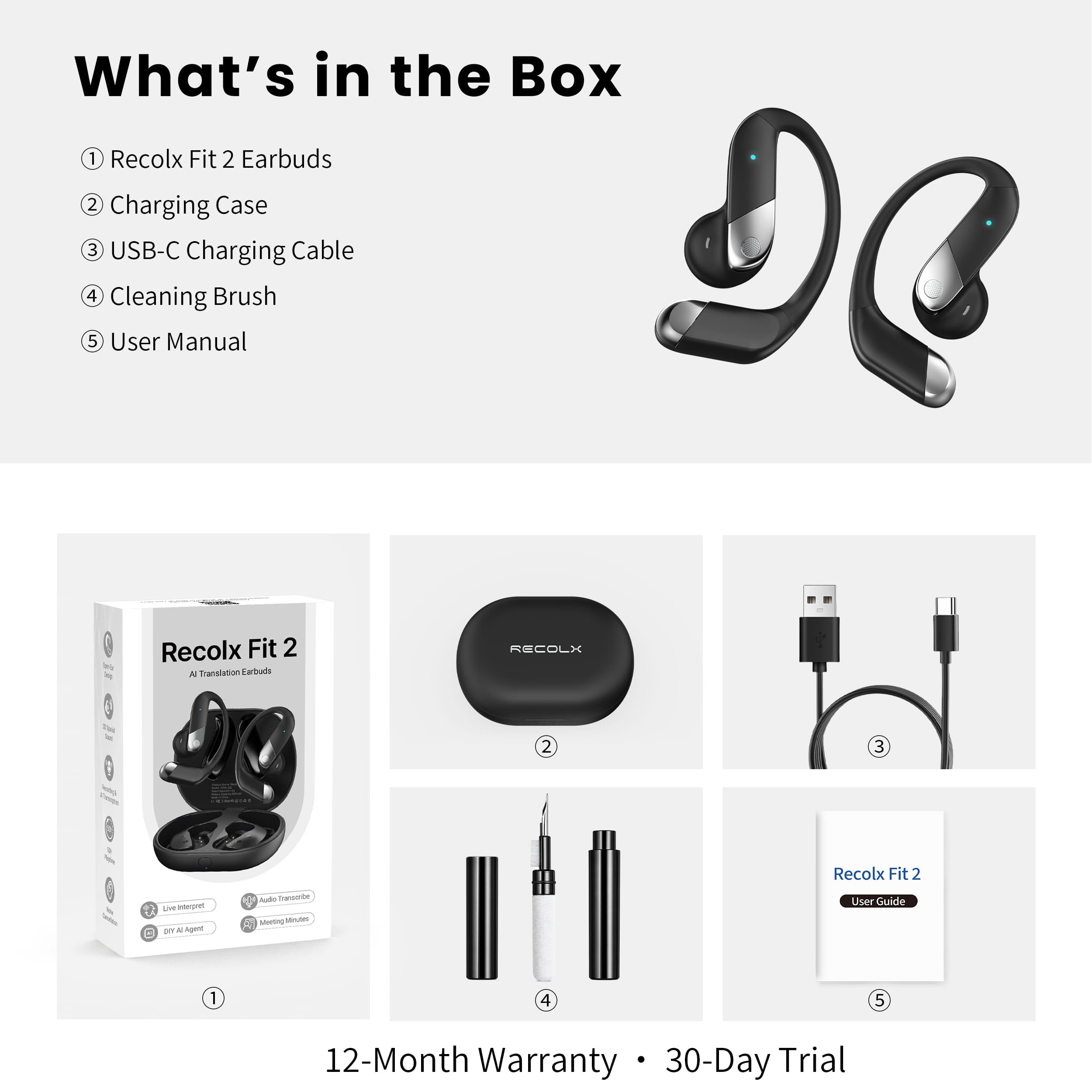 Recolx Loop Fit 2 AI Recording Earbuds