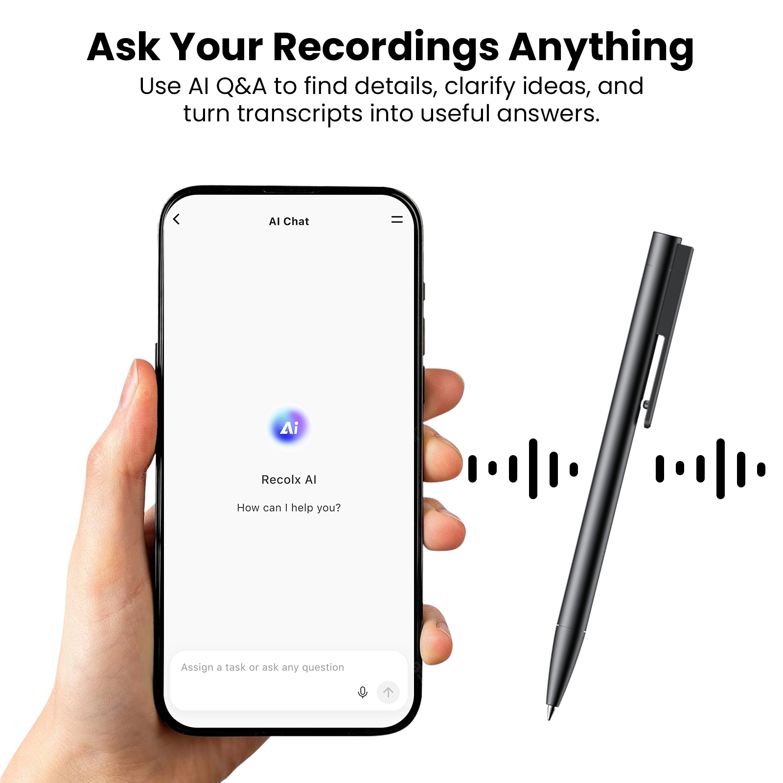 Recolx M-PEN AI Voice Recorder Pen
