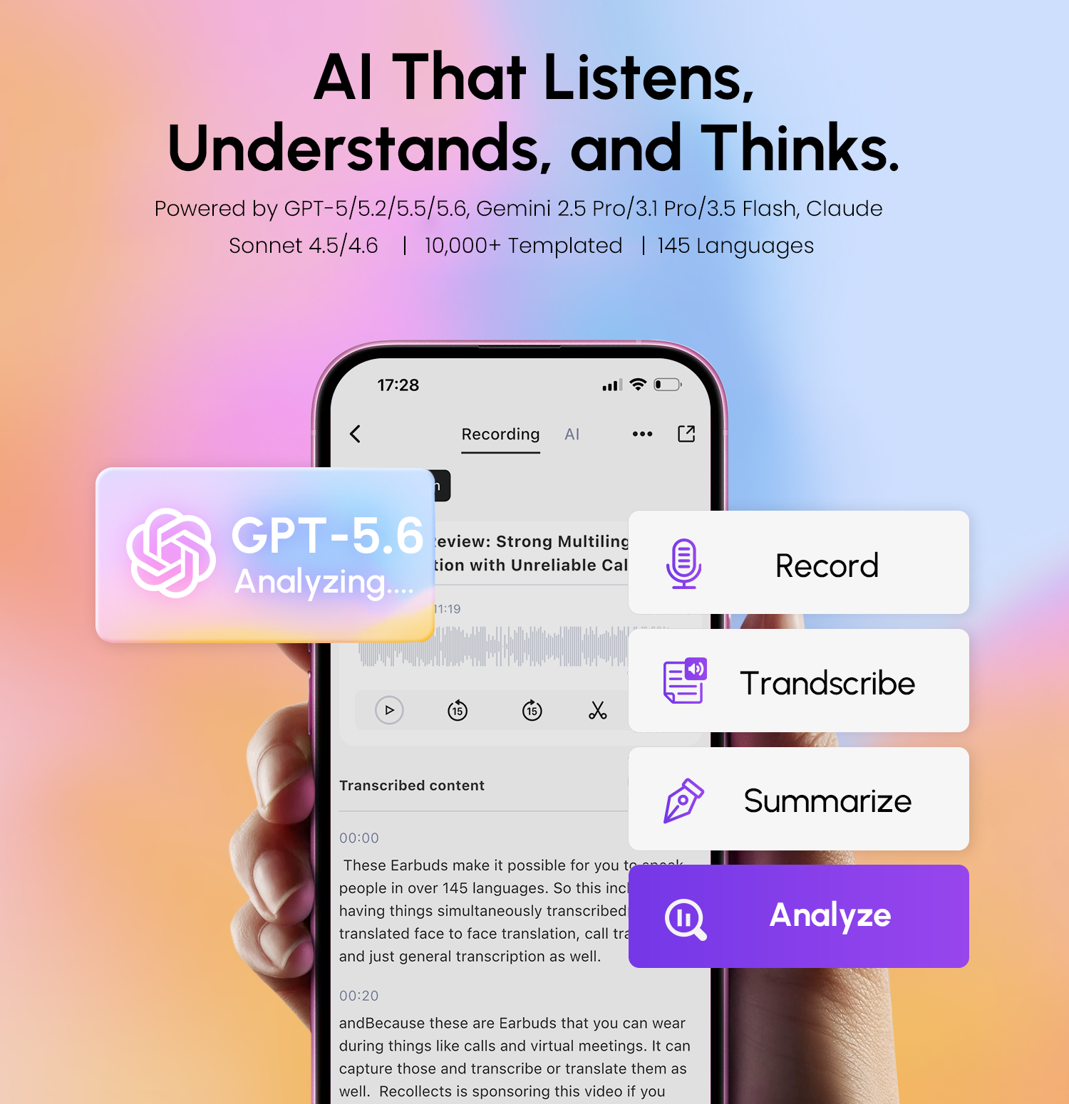 Recolx Tap™ AI Voice Recorder